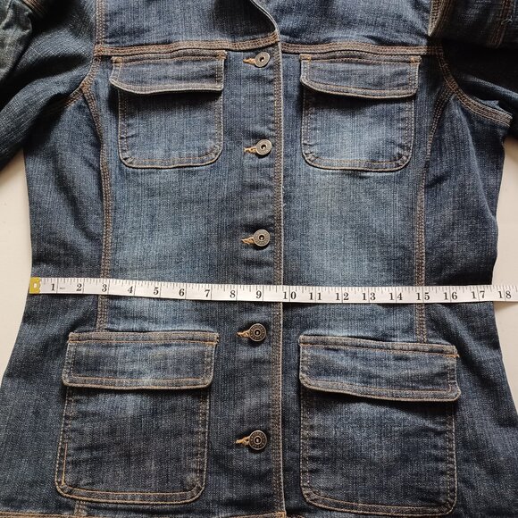 Contrast Jeans Stretch Denim Jacket - Picture 12 of 16